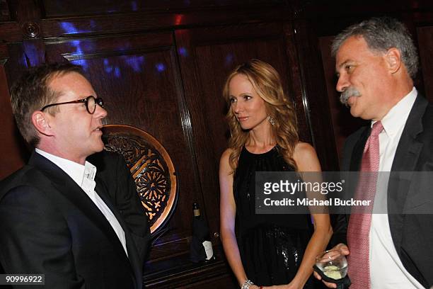 Actor Kiefer Sutherland from FOX's "24", Dana Walden, 20th Century Fox, chairman and Chase Carey President, Chief Operating Officer, and Deputy...