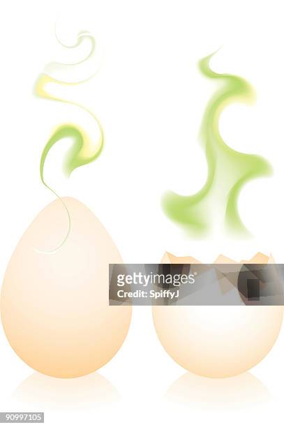 what's that smell? - cracked egg stock illustrations