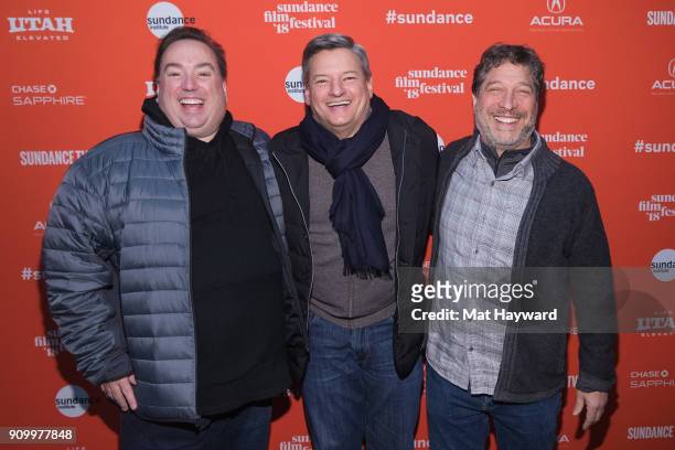 Producer Peter Principato, Netflixs Ted Sarandos and Producer Jonathan Stern attend the 2018 Sundance Film Festival premiere of Netflixs film A...