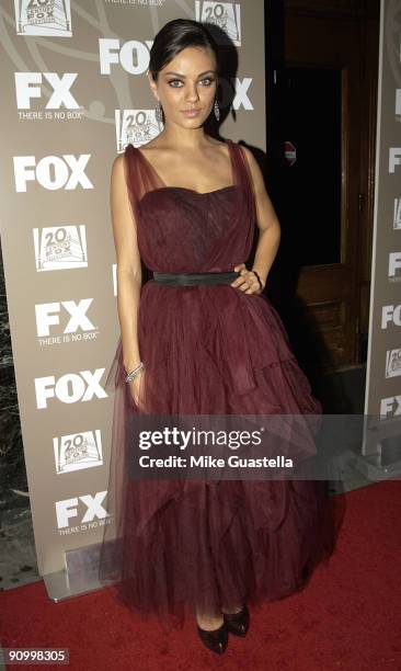Actress Mila Kunis arrives at the 20th Century Fox and FX 2009 Emmy Party at Cicada on September 20, 2009 in Los Angeles, California.