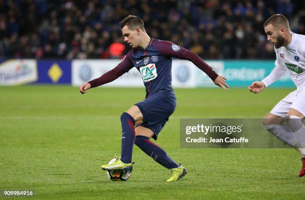 Giovani Lo Celso of PSG during the French National Cup match between Paris Saint Germain and En Avant Guingamp at Parc des Princes on January 24,...