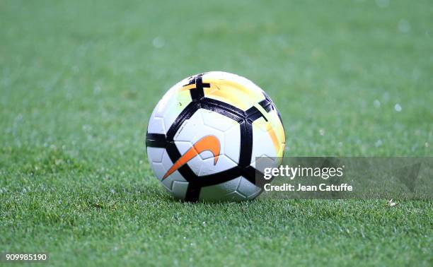 Official French Cup Nike ball during the French National Cup match between Paris Saint Germain and En Avant Guingamp at Parc des Princes on January...