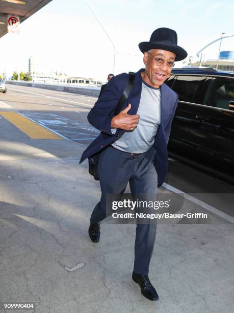 Giancarlo Esposito is seen at Los Angeles International Airport on January 24, 2018 in Los Angeles, California.