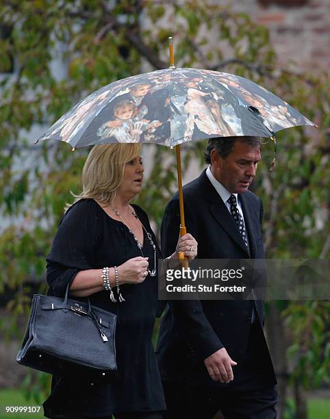 Former England footballer Bryan Robson arrives before the Sir Bobby Robson Memorial Service at Durham Cathedral on September 21, 2009 in Durham,...