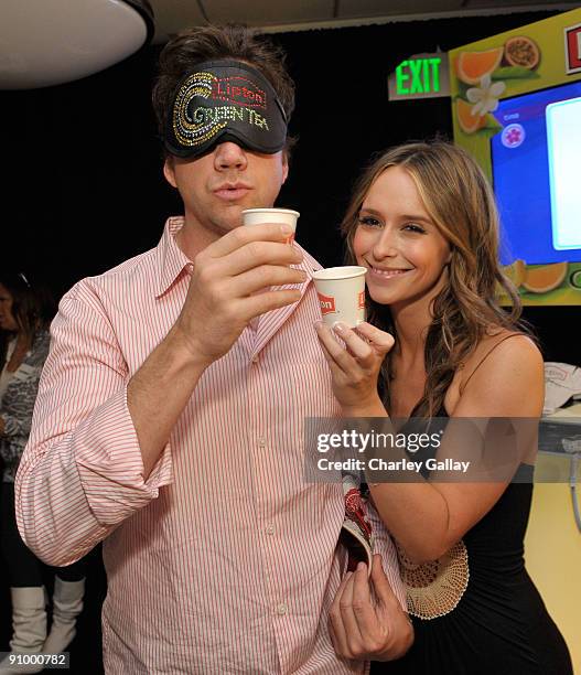 Dancer Karina Smirnoff with Lipton Green Tea at the The Lipton Green VitaliTEA Gift Lounge Backstage at the Nokia Theatre Celebrating the 61st...