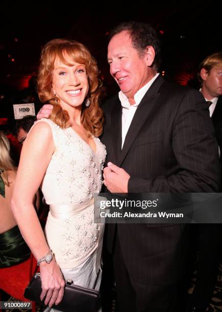 Actors Kathy Griffin and Garry Shandling attends HBO's post Emmy Awards reception at the Pacific Design Center on September 20, 2009 in West...