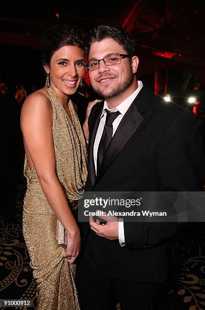 Jamie Lynn Sigler and Jerry Ferrara attend HBO's post Emmy Awards reception at the Pacific Design Center on September 20, 2009 in West Hollywood,...