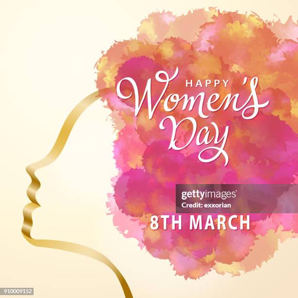 ilustrações de stock, clip art, desenhos animados e ícones de happy women's day watercolor - dia internacional da mulher