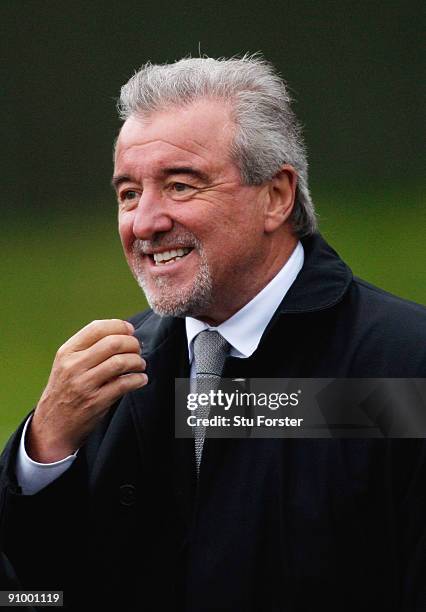 Former England manager Terry Venables smiles after the Sir Bobby Robson Memorial Service at Durham Cathedral on September 21, 2009 in Durham,...