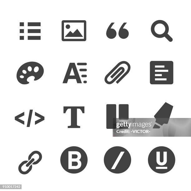 text editor icons - acme series - copy editor stock illustrations
