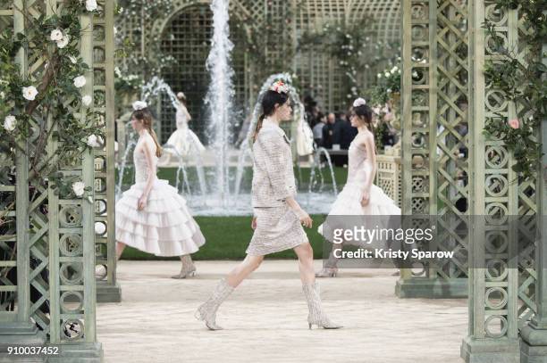 Models walk the runway during the Chanel Spring Summer 2018 show as part of Paris Fashion Week on January 23, 2018 in Paris, France.