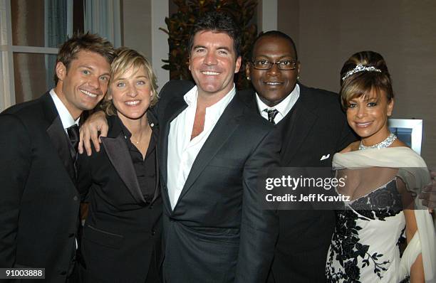 Ryan Seacrest, Ellen DeGeneres, Simon Cowell, Randy Jackson, and Paula Abdul