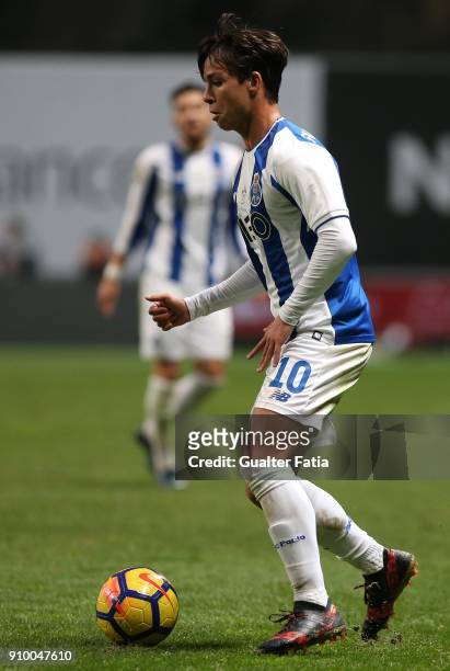 Porto midfielder Oliver Torres from Spain in action during the Taca da Liga Semi Final match between Sporting CP and FC Porto at Estadio Municipal de...