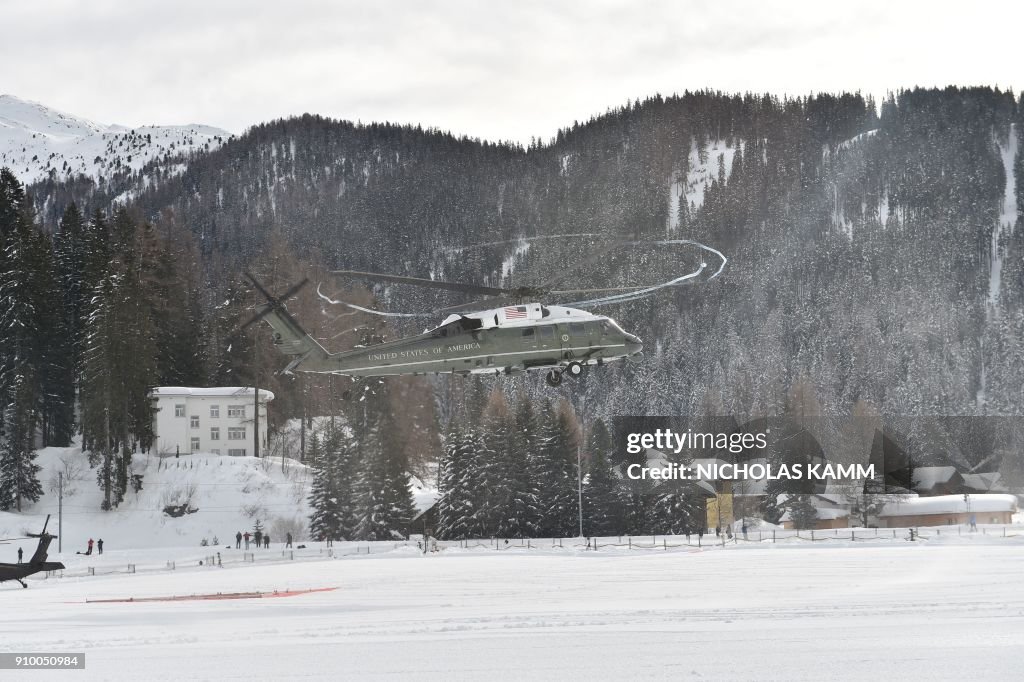 SWITZERLAND-DAVOS-TRUMP-ARRIVE