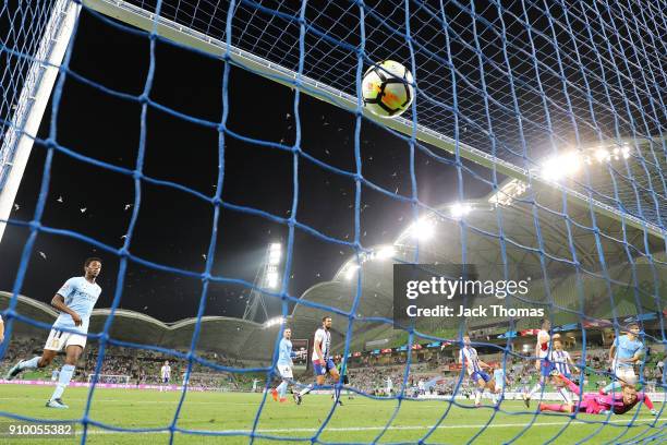 Dario Vidosic of Melbourne City scores the equalising goal in the 82nd minute during the round 18 A-League match between Melbourne City FC and the...