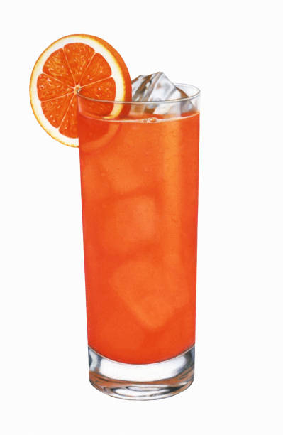 iced orange drink - orange cocktail stock illustrations