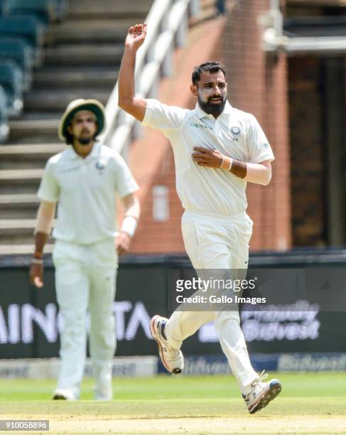 Mohammed Shami of India during day 2 of the 3rd Sunfoil Test match between South Africa and India at Bidvest Wanderers Stadium on January 25, 2018 in...