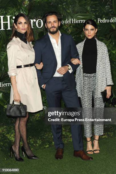 Eugenia Silva, Asier Etxeandia AND Juana Acosta attend the Pedro Del Hierro fashion show at the Museo del Ferrocarril during the Mercedes Benz...