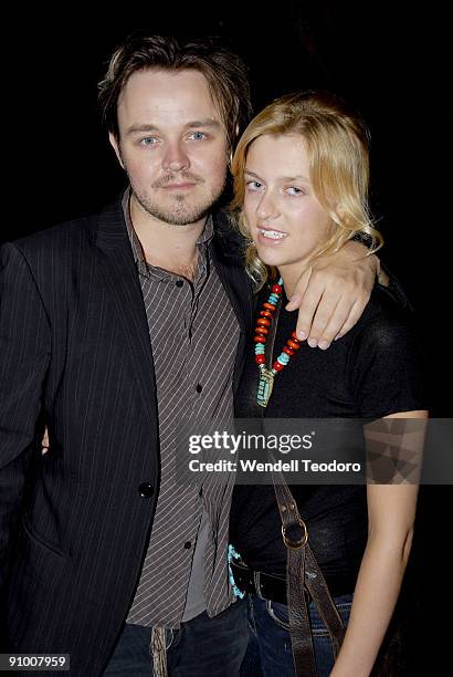 Matt Newton and Gracie Otto attend the launch of the Nissan Moonlight Cinema in Centennial Park on December 6, 2007 in Sydney, Australia.