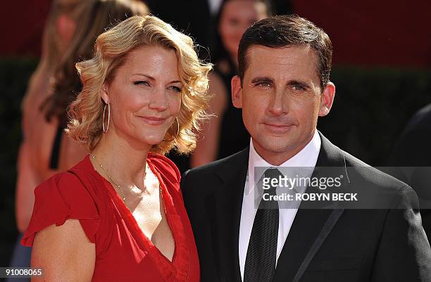 Actor Steve Carell and wife Nancy Carell arrive for the 61th Primetime Emmy Awards, at the Noika Theatre in Los Angeles, California on September 20,...