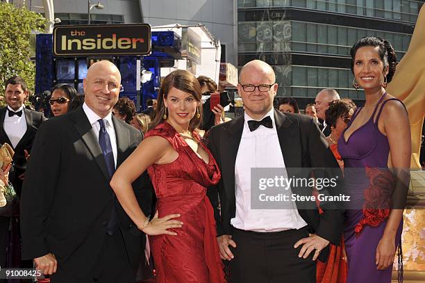 Top Chef' host Padma Lakshmi, judge Toby Young, judge Gail Simmons and head judge Tom Colicchio arrive at the 61st Primetime Emmy Awards held at the...