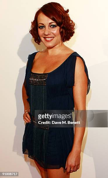 Sarah Cawood attends the Paul Smith for Evian party at Millbank Tower on September 21, 2009 in London, England.