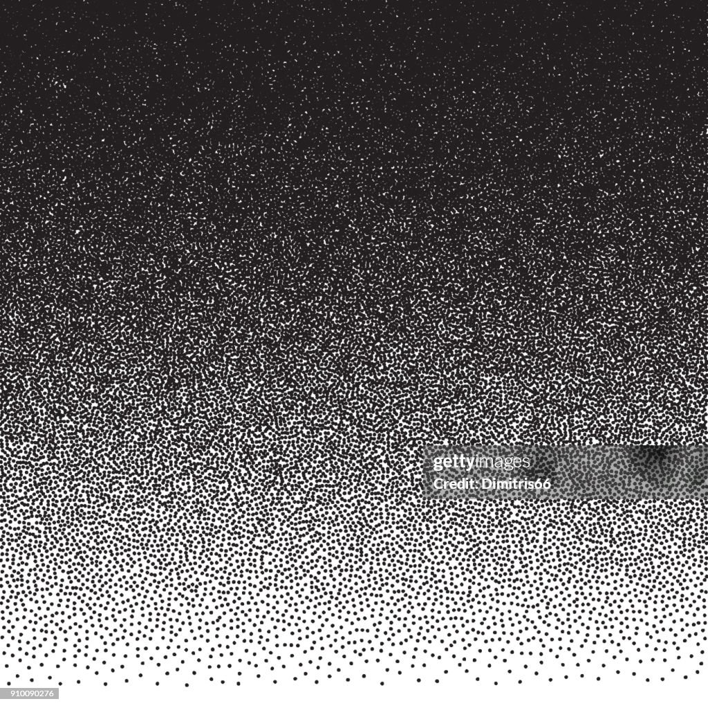 Stippled vector texture gradient background - Black dots on white