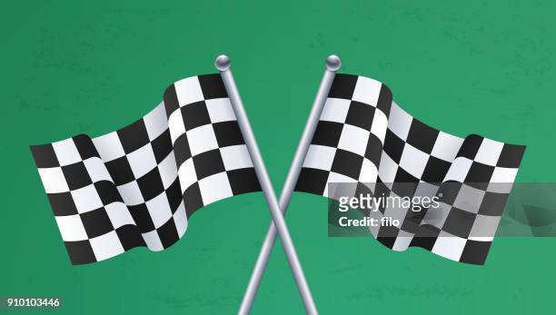 race finish checkered flags - qualification round stock illustrations