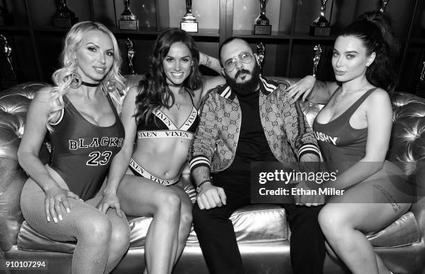 Adult film actresses Nikki Benz and Tori Black, adult film producer/director Greg Lansky and adult film actress Lana Rhoades appear at Lansky's...