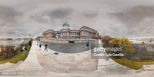 royal palace. budapest. hungary - vr 360 stock pictures, royalty-free photos & images