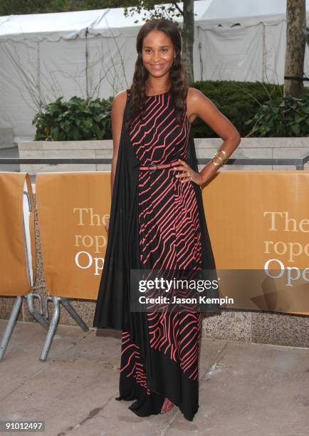 Actress Joy Bryant attends the Metropolitan Opera season opening with a performance of "Tosca" at the Lincoln Center for the Performing Arts on...