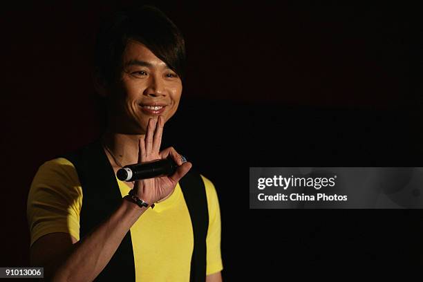 Taiwanese singer David Tao attends a press conference to promote his new album 'Opus 69' on September 21, 2009 in Beijing, China.