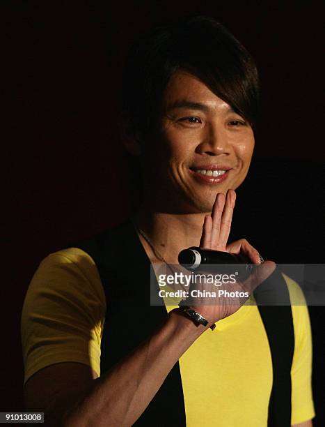 Taiwanese singer David Tao attends a press conference to promote his new album 'Opus 69' on September 21, 2009 in Beijing, China.