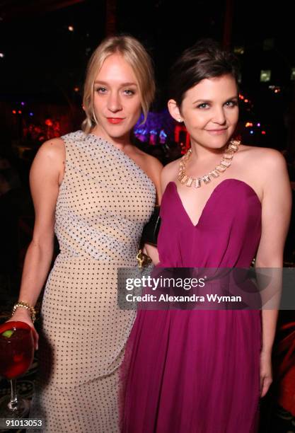 Chloe Sevigny and Ginnifer Goodwin attend HBO's post Emmy Awards reception at the Pacific Design Center on September 20, 2009 in West Hollywood,...