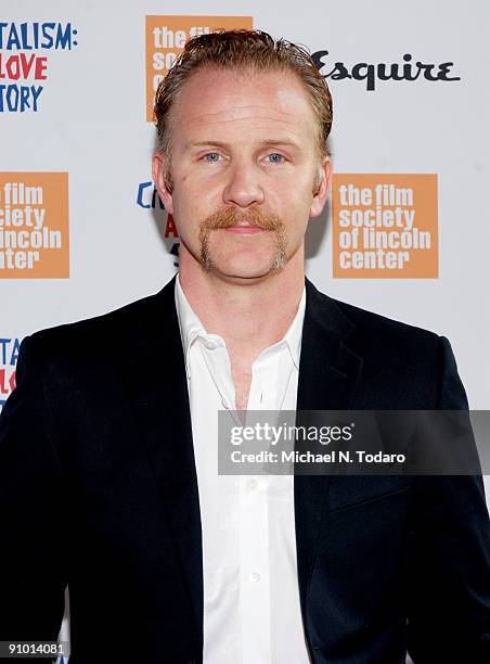 Morgan Spurlock attends the premiere of "Capitalism: A Love Story" at Lincoln Center for the Performing Arts on September 21, 2009 in New York City.