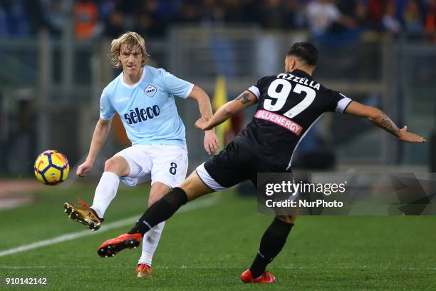 Dusan Basta of Lazio during the Serie A match between SS Lazio and Udinese Calcio on January 24, 2018 in Rome, Italy.