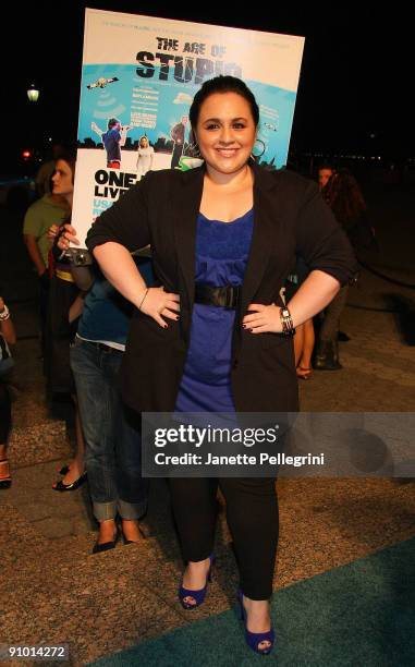 Actress Nikki Blonsky attends the premiere of "The Age Of Stupid" at the World Financial Center Winter Garden on September 21, 2009 in New York City.