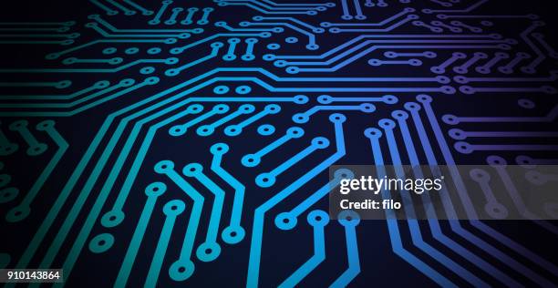 stockillustraties, clipart, cartoons en iconen met printplaat - semiconductor