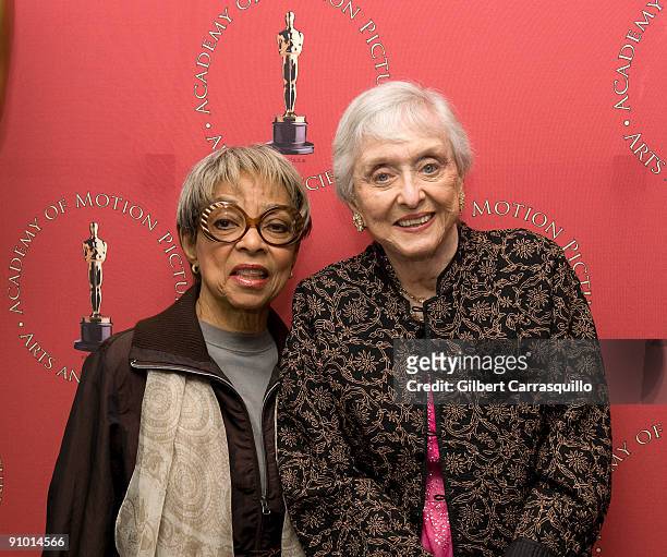 Ruby Dee and Celeste Holm attend the Academy of Arts and Sciences Monday Nights with Oscar screening of "No Way Out" at The Academy Theater on...
