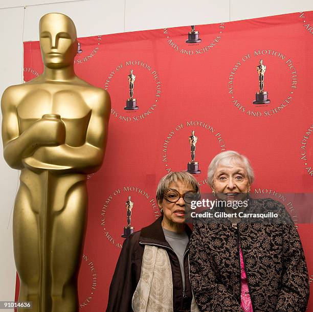 Ruby Dee and Celeste Holm attend the Academy of Arts and Sciences Monday Nights with Oscar screening of "No Way Out" at The Academy Theater on...