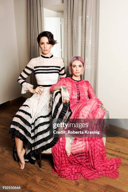 Italian television presenter Andrea Delogu and DJ Ema Stokholma is photographed for Self Assignment on January 2018 in Rome, Italy.