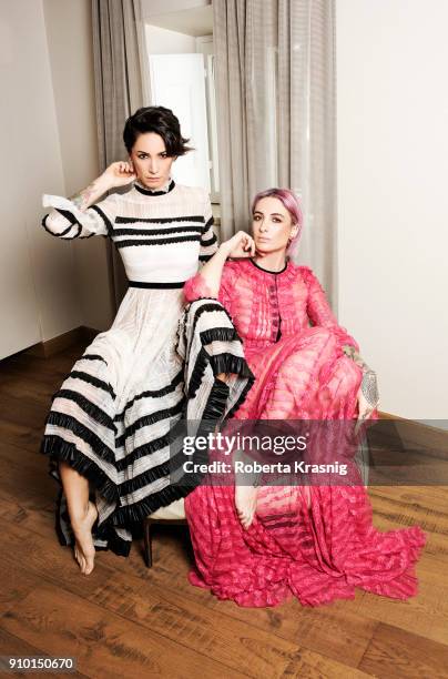 Italian television presenter Andrea Delogu and DJ Ema Stokholma is photographed for Self Assignment on January 2018 in Rome, Italy.