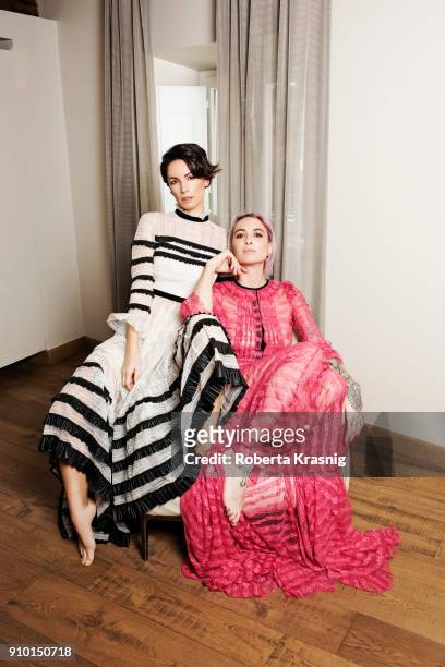 Italian television presenter Andrea Delogu and DJ Ema Stokholma is photographed for Self Assignment on January 2018 in Rome, Italy.