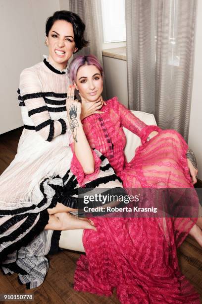 Italian television presenter Andrea Delogu and DJ Ema Stokholma is photographed for Self Assignment on January 2018 in Rome, Italy.