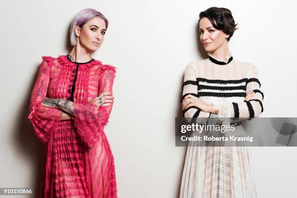 Italian television presenter Andrea Delogu and DJ Ema Stokholma is photographed for Self Assignment on January 2018 in Rome, Italy.