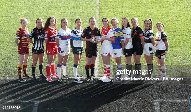 Players from the Women's Superleague , Huddersfield Giants Emmi Manning, Widnes Vikings Sammi Simpson, Hull KR Elsie Denton, Wakefield Trinity Saskia...