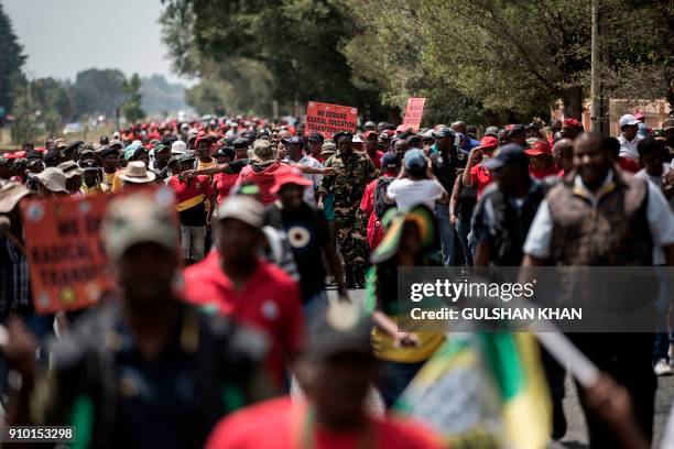 Members of the South African Teachers Union , African National Congress , Congress of South African Students , students from surrounding schools and...