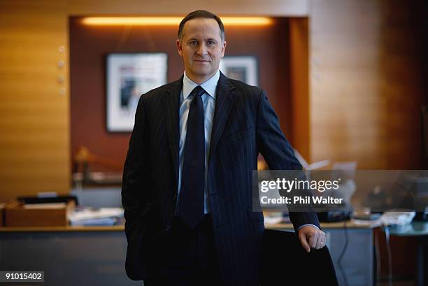 New Zealand Prime Minister John Key poses in his office on the 9th floor of the Beehive on September 19, 2009 in Wellington, New Zealand. John Key...