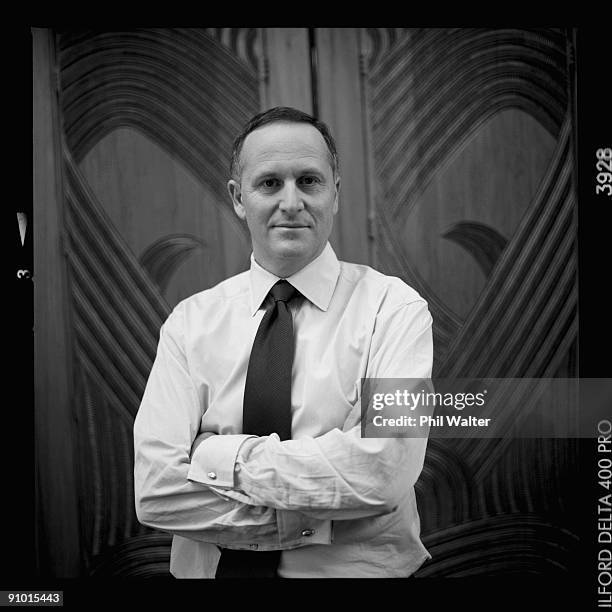 New Zealand Prime Minister John Key poses inside Parliament on September 19, 2009 in Wellington, New Zealand. John Key nears his first year as the...