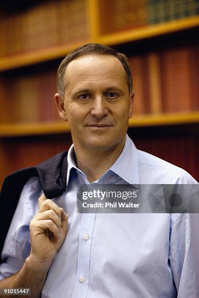 New Zealand Prime Minister John Key poses inside Parliament on September 19, 2009 in Wellington, New Zealand. John Key nears his first year as the...